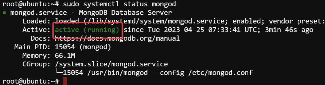 Checking the MongoDB service status