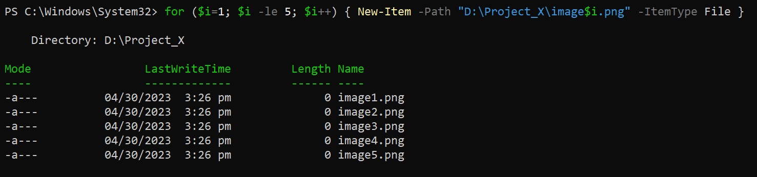 Creating sample PNG files