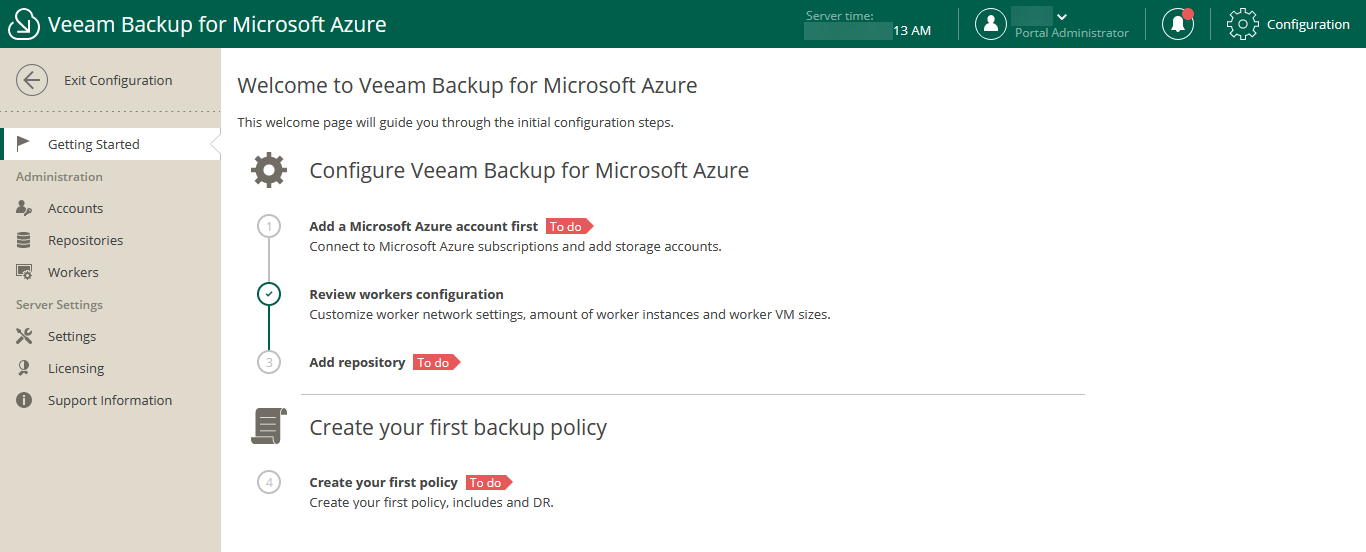 Overviewing the Veeam Backup for Microsoft Azure console