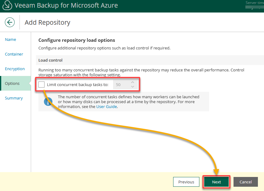 Configuring the concurrency settings