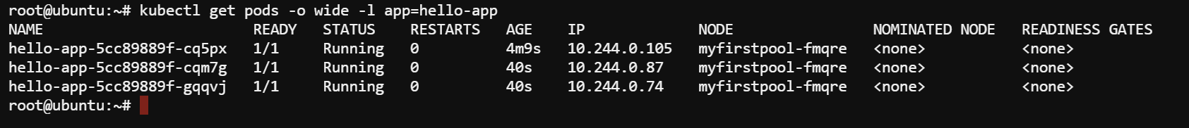 Listing all pods, including the node and the IP address they are running on