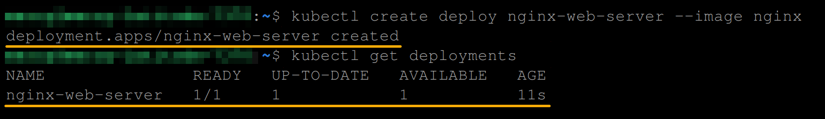 Creating and viewing NGINX (nginx-web-server) deployment