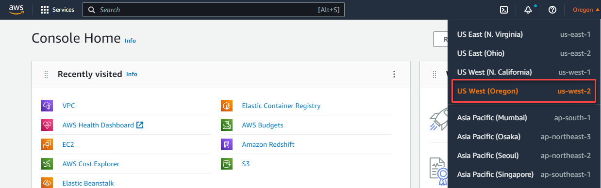 Switching to another region for the on-premise network