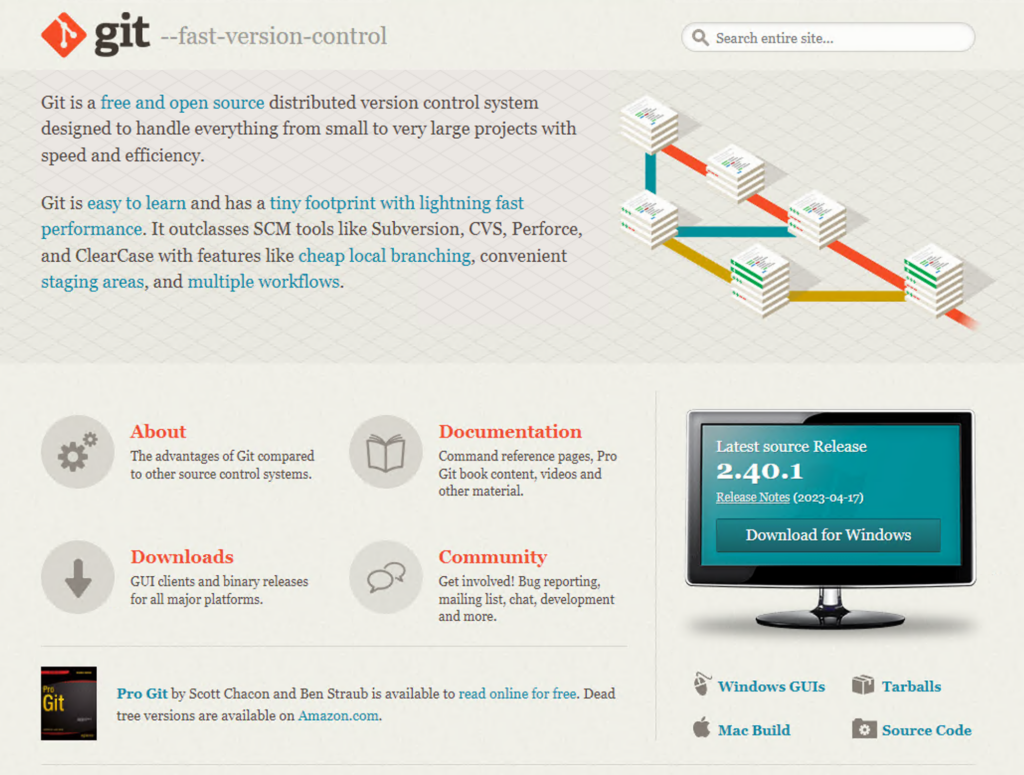 Git Bash official website screenshot