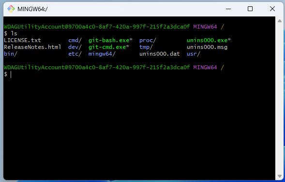 Git Bash Handling Linux Command