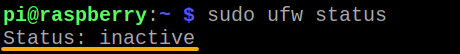 Checking the UFW status