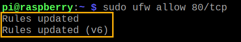 Allowing HTTP traffic on UFW