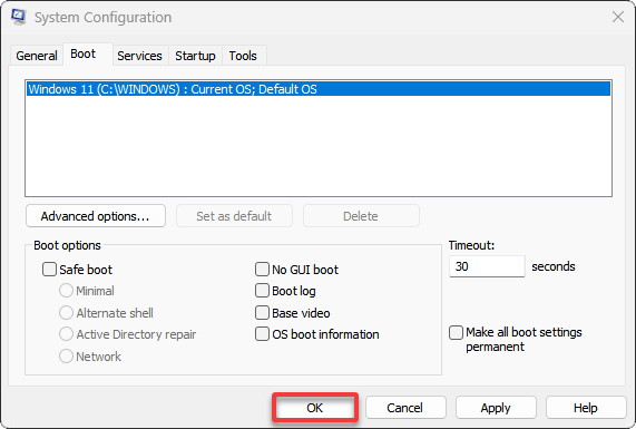Saving and applying the system configuration changes