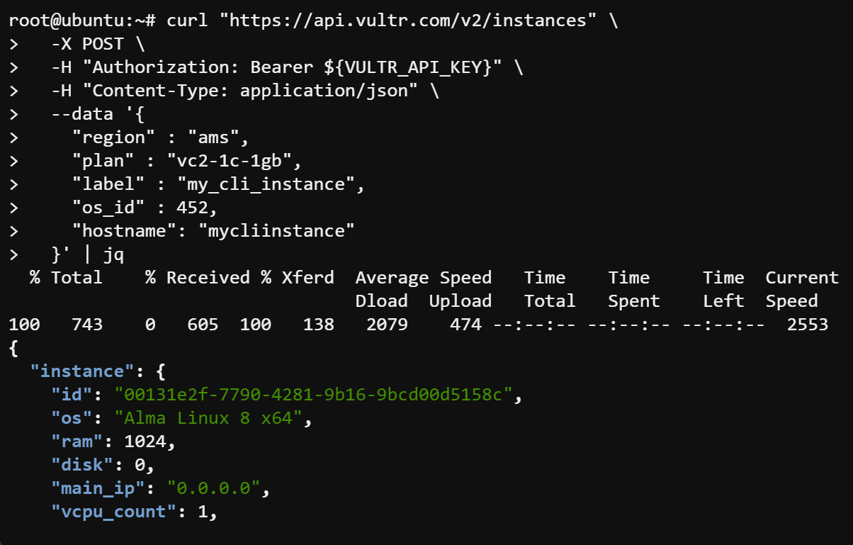 Deploying a Vultr VPS Server via CLI