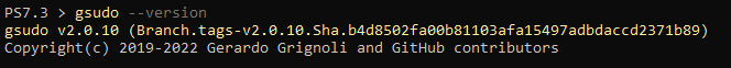 Checking the installed version of gsudo