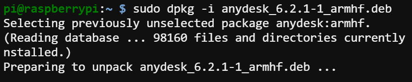 Installing AnyDesk on Raspberry Pi