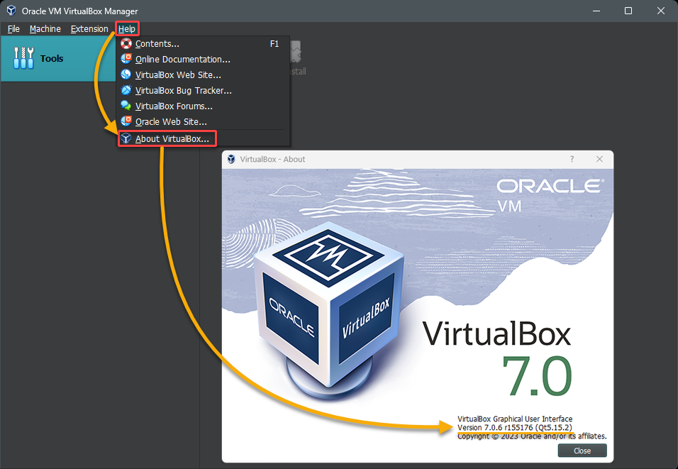 vbox usb passthrough - Finding VirtualBox’s installed version number