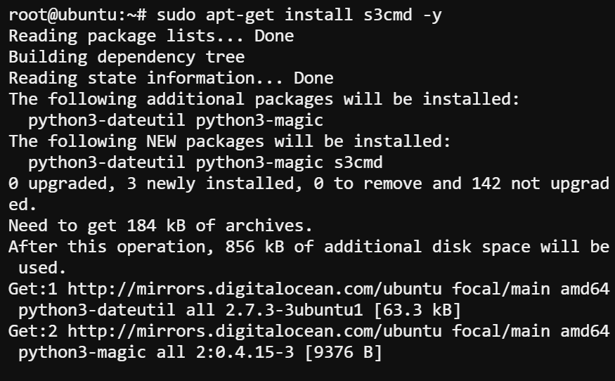 Installing the S3cmd utility