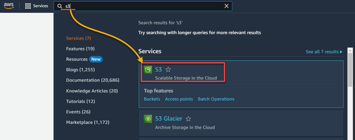 Accessing the S3 service