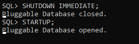 Restarting the database in normal mode