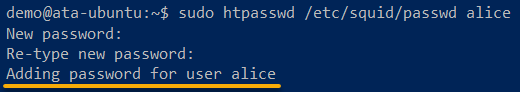 Creating a user and providing a password