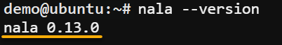 Checking the version of the Nala Apt installation