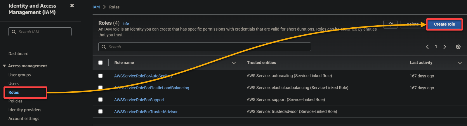 aws glue tutorial - Initiating creating a new role