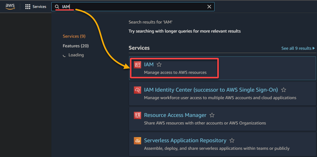 Accessing the IAM console