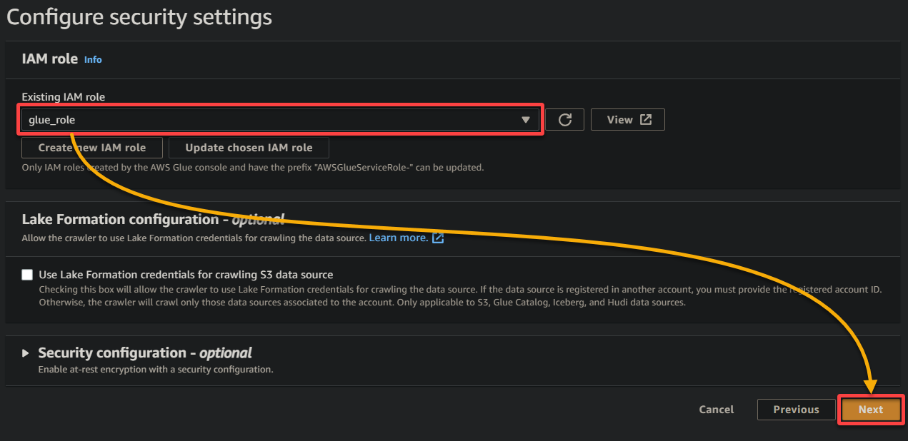 Configuring the security settings