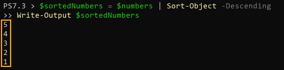 Sorting numbers in descending order