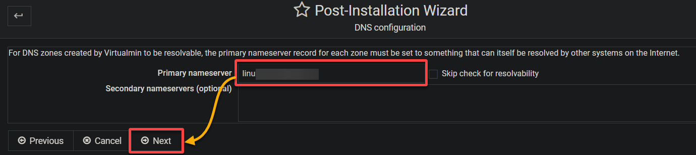 Configuring DNS settings