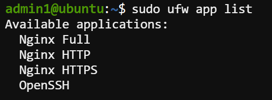 Listing all available UFW applications