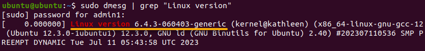 Verifying the newly-installed Kernel version is running