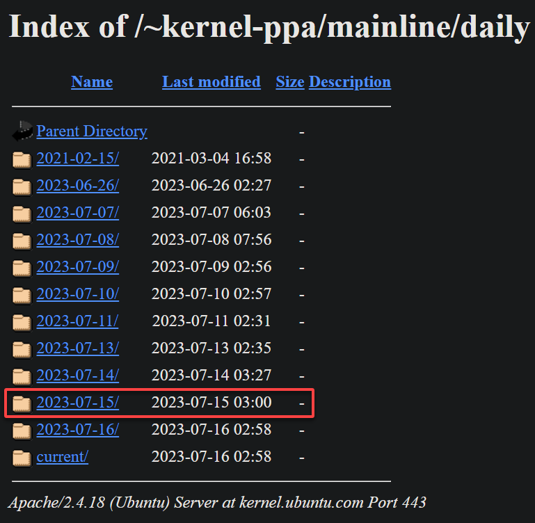 Selecting the latest Kernel release
