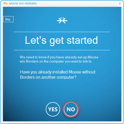 Mouse without Borders initial setup
