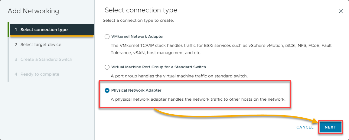 Choosing a connection type