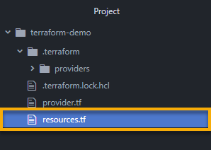Creating the resources.tf file