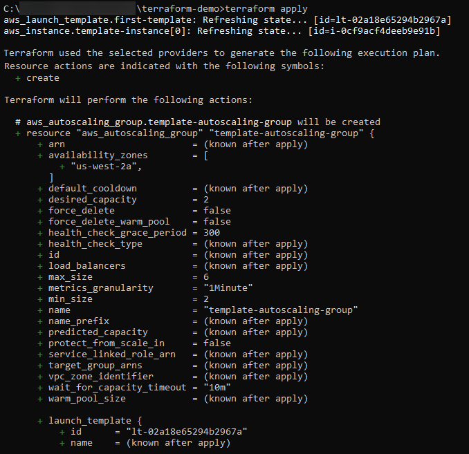 Applying the proposed plan of creating an autoscaling group