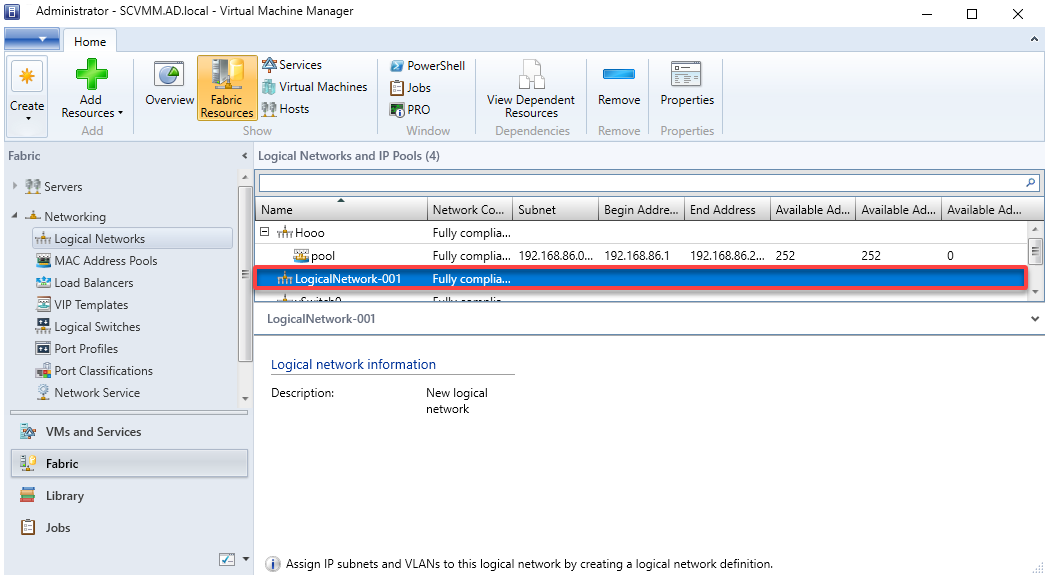 Verifying the newly-created logical network