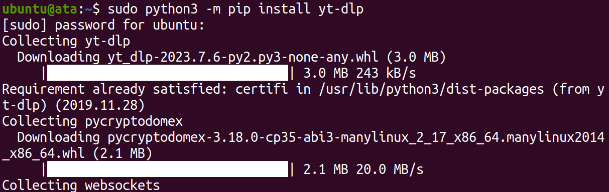 Installing the latest stable release version of yt-dlp