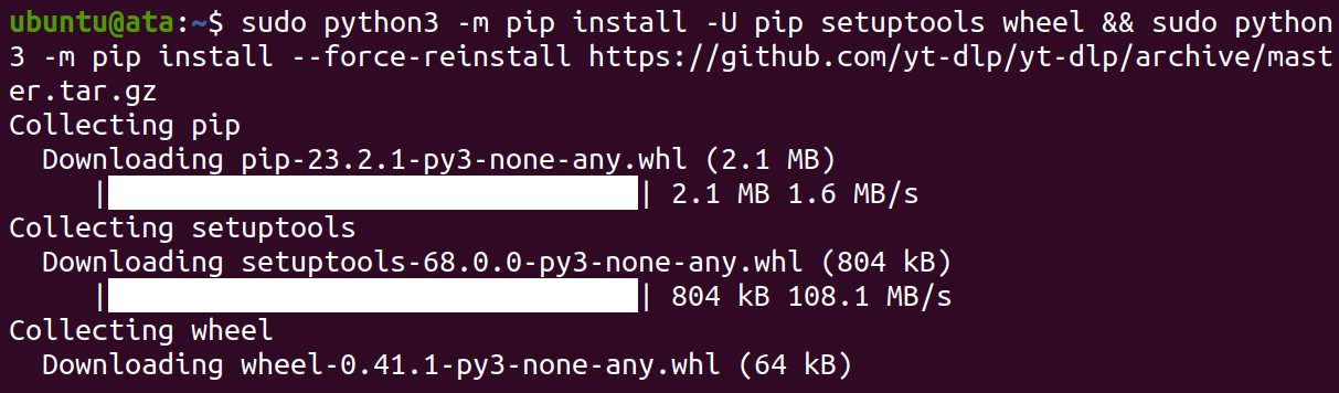 Installing yt-dlp using PIP