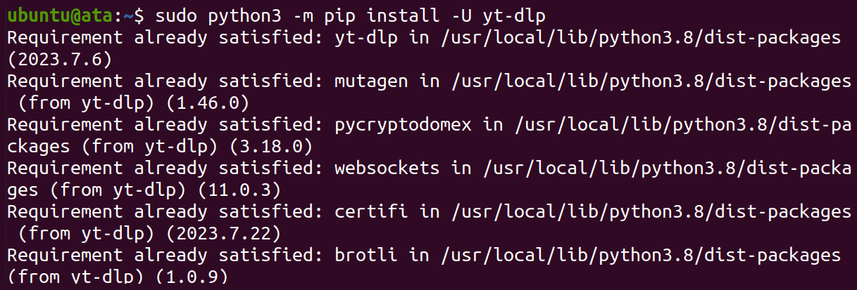 Upgrading the yt-dlp CLI Tool to the latest version