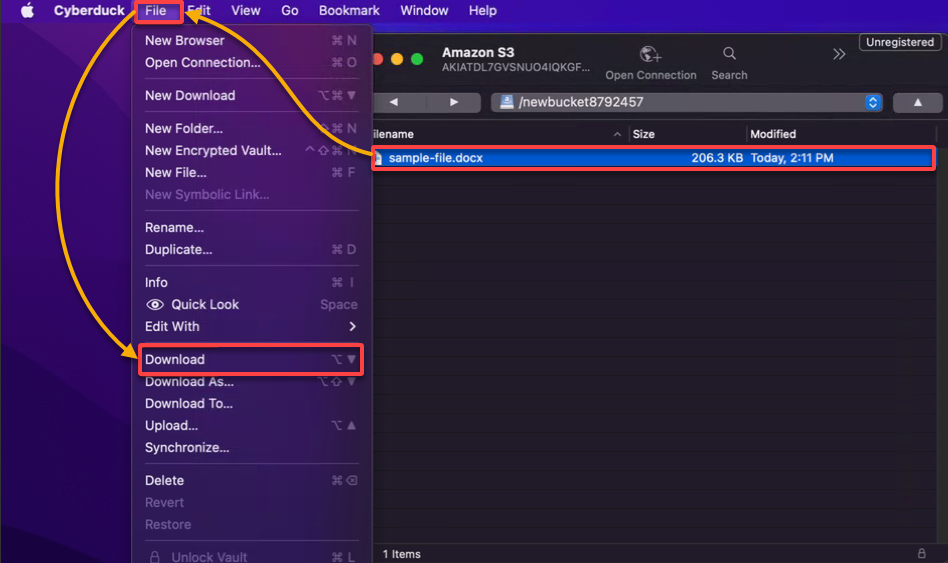 Downloading files from an AWS S3 bucket 