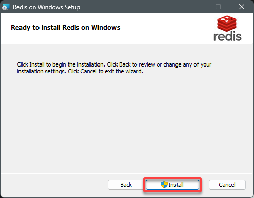 Installing Redis on Windows via the installer package