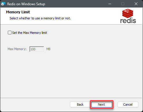 Skipping setting the max memory limit