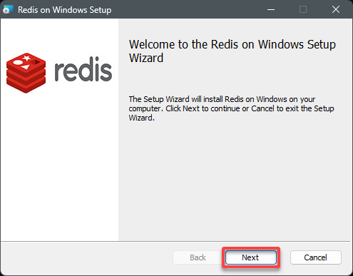 Continuing with the Redis installation on Windows