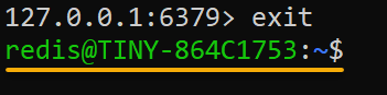 Exiting the Redis CLI prompt