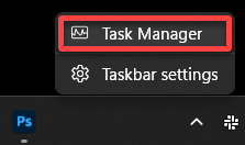 Opening the Task Manager