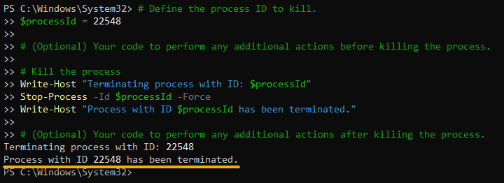 windows kill process - Killing a process via PowerShell