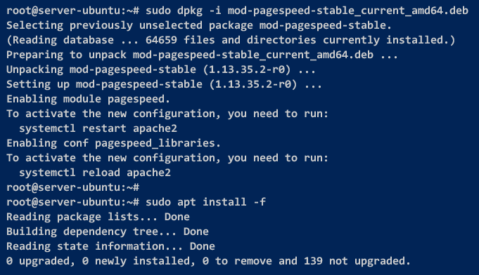 Installing the PageSpeed module 