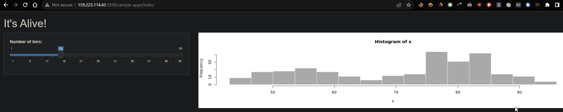 Testing a sample hello application