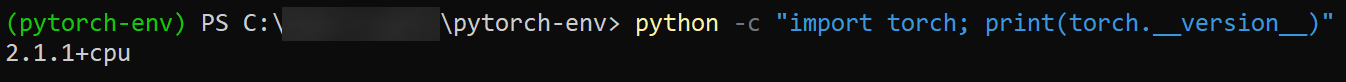 Verifying PyTorch installation