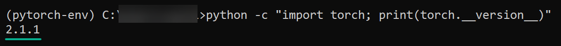 Verifying the installed PyTorch version