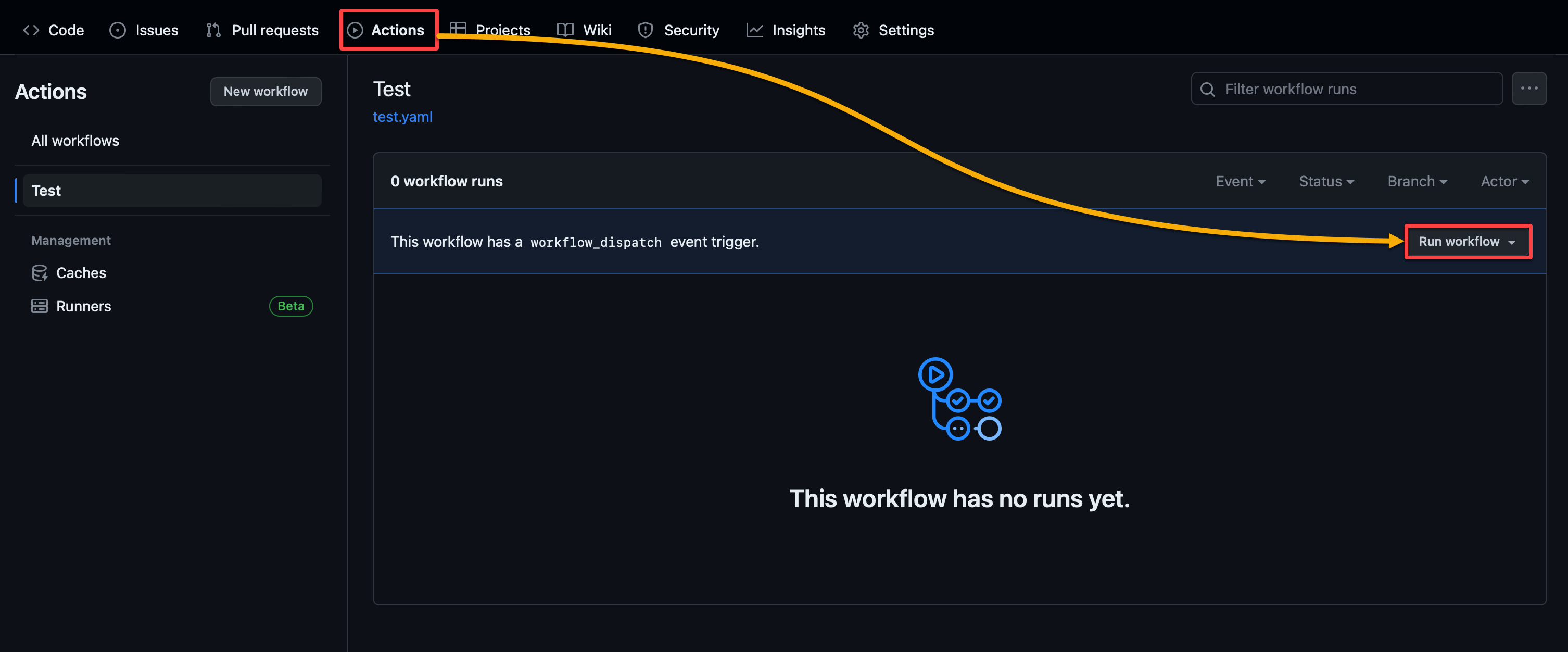 Running the workflow manually