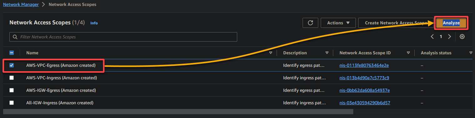 Selecting a network access scope